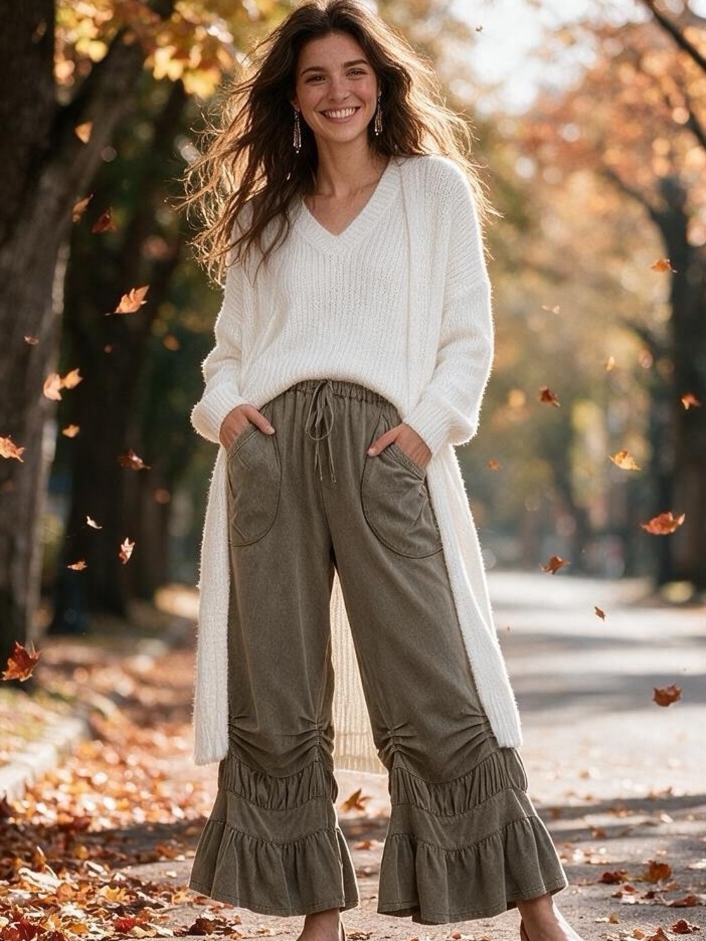 Blue Velvet Soulful Ruffle Pant